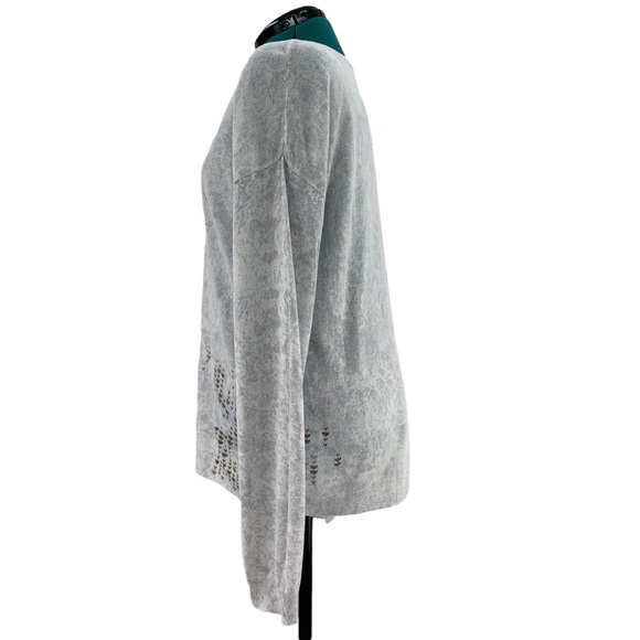 sandwich White and Grey Lightweight Patterned Long Sleeve Sweater, XL - Picture 6 of 16